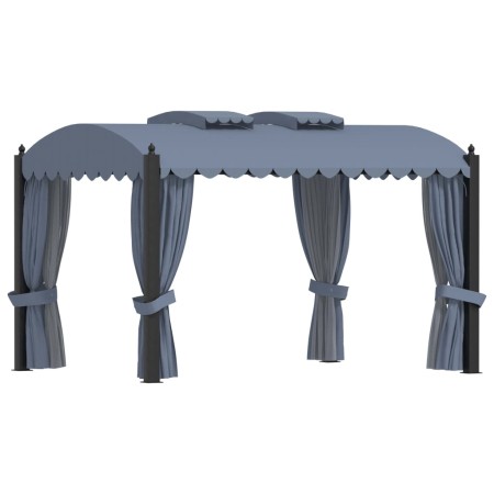 Pavillon mit anthrazitgrauen Stahlvorhängen 3x4 m von vidaXL, Zelte und Pavillons - Ref: Foro24-48056, Preis: 806,49 €, Rabat...