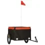Schwarz-orangefarbener Fahrradanhänger aus Eisen, 45 kg von vidaXL, Fahrradanhänger - Ref: Foro24-94082, Preis: 79,84 €, Raba...