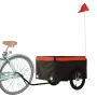 Black and orange iron bicycle trailer 45 kg by vidaXL, Bicycle trailers - Ref: Foro24-94082, Price: 81,11 €, Discount: %