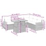 Set sofás de jardín 7 piezas y cojines ratán sintético beige