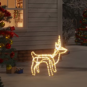 Figura de reno de Navidad blanco cálido 60x30x60 cm