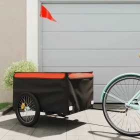 Remolque para bicicleta hierro negro y naranja 45 kg de vidaXL, Remolques para bicicletas - Ref: Foro24-94089, Precio: 93,35 ...