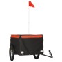 Schwarz-orangefarbener Fahrradanhänger aus Eisen, 45 kg von vidaXL, Fahrradanhänger - Ref: Foro24-94089, Preis: 94,94 €, Raba...