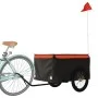 Schwarz-orangefarbener Fahrradanhänger aus Eisen, 45 kg von vidaXL, Fahrradanhänger - Ref: Foro24-94089, Preis: 93,35 €, Raba...