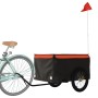 Schwarz-orangefarbener Fahrradanhänger aus Eisen, 45 kg von vidaXL, Fahrradanhänger - Ref: Foro24-94089, Preis: 94,94 €, Raba...
