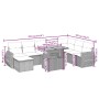Set de sofás de jardín 9 pzas con cojines ratán sintético beige