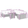 Set de sofás de jardín 11pzas con cojines ratán sintético beige