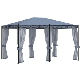 Gazebo with anthracite gray steel mesh screens 3x4 m by vidaXL, Tents and gazebos - Ref: Foro24-48057, Price: 496,43 €, Disco...