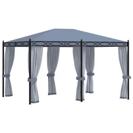 Gazebo with anthracite gray steel mesh screens 3x4 m by vidaXL, Tents and gazebos - Ref: Foro24-48057, Price: 496,43 €, Disco...