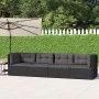 Juego de jardín con cojines 4 piezas ratán sintético negro de vidaXL, Conjuntos de jardín - Ref: Foro24-319598, Precio: 429,4...