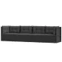 Garden set with cushions 4 pieces black synthetic rattan by vidaXL, Garden sets - Ref: Foro24-319598, Price: 429,44 €, Discou...