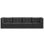 Garden set with cushions 4 pieces black synthetic rattan by vidaXL, Garden sets - Ref: Foro24-319598, Price: 325,90 €, Discou...