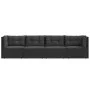 Garden set with cushions 4 pieces black synthetic rattan by vidaXL, Garden sets - Ref: Foro24-319598, Price: 429,44 €, Discou...