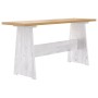 Mesa de comedor con banco REINE madera de pino marrón blanco