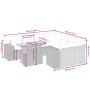 Set de sofás de jardín 9 pzas con cojines ratán sintético beige