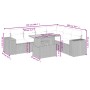 Set sofás de jardín 7 piezas y cojines ratán sintético beige