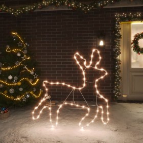 Figura de reno de Navidad con 72 LED blanco cálido 57x55x4,5 cm