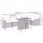 Set sofás de jardín 7 piezas y cojines ratán sintético beige