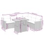 Set de comedor de jardín 7 pzas y cojines ratán sintético negro