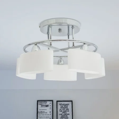 Ceiling lamp with elliptical glass shade, 5 E14 200W bulbs. by vidaXL, ceiling lights - Ref: Foro24-50494, Price: 78,05 €, Di...