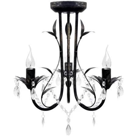 Lámpara de araña, candelabro negro estilo Art Nouveau, 3 x E14 de vidaXL, Lámparas de araña - Ref: Foro24-241385, Precio: 60,...