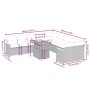 Set de sofás de jardín 11pzas con cojines ratán sintético beige