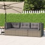 3-teiliges Gartenmöbel-Set und graue synthetische Rattankissen von vidaXL, Gartensets - Ref: Foro24-319609, Preis: 215,73 €, ...