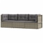3-teiliges Gartenmöbel-Set und graue synthetische Rattankissen von vidaXL, Gartensets - Ref: Foro24-319609, Preis: 215,73 €, ...