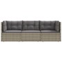 3-teiliges Gartenmöbel-Set und graue synthetische Rattankissen von vidaXL, Gartensets - Ref: Foro24-319609, Preis: 215,73 €, ...