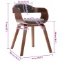 Silla de comedor madera curvada y tela gris oscuro