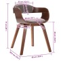 Silla de comedor de madera curvada y tela gris taupé