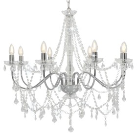 Chandelier with silver beads 8 E14 bulbs by vidaXL, chandeliers - Ref: Foro24-281606, Price: 151,23 €, Discount: %