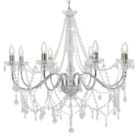 Chandelier with silver beads 8 E14 bulbs by vidaXL, chandeliers - Ref: Foro24-281606, Price: 151,23 €, Discount: %