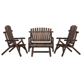 4-teiliges Gartenmöbel-Set aus massivem Tannenholz von vidaXL, Gartensets - Ref: Foro24-3185514, Preis: 446,99 €, Rabatt: %