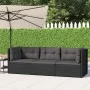 3-teiliges Gartenmöbel-Set und Kissen aus synthetischem Rattan schwarz von vidaXL, Gartensets - Ref: Foro24-319596, Preis: 25...