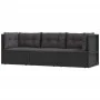 3-teiliges Gartenmöbel-Set und Kissen aus synthetischem Rattan schwarz von vidaXL, Gartensets - Ref: Foro24-319596, Preis: 25...