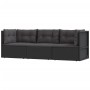 3-teiliges Gartenmöbel-Set und Kissen aus synthetischem Rattan schwarz von vidaXL, Gartensets - Ref: Foro24-319596, Preis: 25...