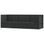 3-teiliges Gartenmöbel-Set und Kissen aus synthetischem Rattan schwarz von vidaXL, Gartensets - Ref: Foro24-319596, Preis: 25...
