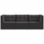 3-teiliges Gartenmöbel-Set und Kissen aus synthetischem Rattan schwarz von vidaXL, Gartensets - Ref: Foro24-319596, Preis: 25...