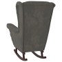 Schaukelstuhl mit Beinen aus dunkelgrauem Samt und Gummiholz von vidaXL, Schaukelstühle - Ref: Foro24-329364, Preis: 217,39 €...