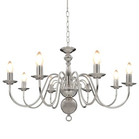 Silberner Kronleuchter mit 8 E14-Glühbirnen von vidaXL, Kronleuchter - Ref: Foro24-281618, Preis: 134,00 €, Rabatt: %