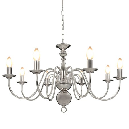 Silberner Kronleuchter mit 8 E14-Glühbirnen von vidaXL, Kronleuchter - Ref: Foro24-281618, Preis: 134,00 €, Rabatt: %