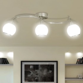 Lámpara de techo de cristal y soporte curvado 3 bombillas E14