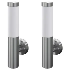 2 Apliques de exterior, lámparas de pared, acero inoxidable de vidaXL, Apliques de pared - Ref: Foro24-160163, Precio: 38,15 ...