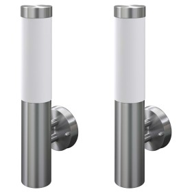 2 Outdoor wall lights, wall lamps, stainless steel by vidaXL, Wall sconces - Ref: Foro24-160163, Price: 44,18 €, Discount: %