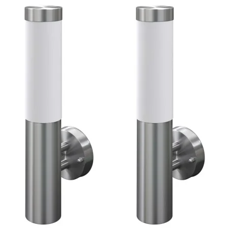 2 Outdoor wall lights, wall lamps, stainless steel by vidaXL, Wall sconces - Ref: Foro24-160163, Price: 41,35 €, Discount: %