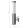2 Außenwandleuchten, Wandlampen, Edelstahl von vidaXL, Wandleuchten - Ref: Foro24-160163, Preis: 44,18 €, Rabatt: %