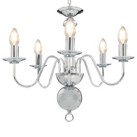 Lámpara de araña plateada con 5 bombillas E14 de vidaXL, Lámparas de araña - Ref: Foro24-281616, Precio: 76,58 €, Descuento: %