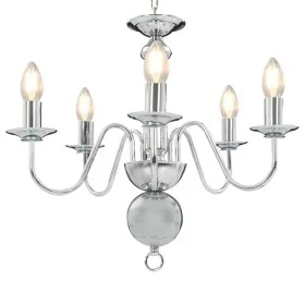 Silberner Kronleuchter mit 5 E14-Glühbirnen von vidaXL, Kronleuchter - Ref: Foro24-281616, Preis: 78,82 €, Rabatt: %