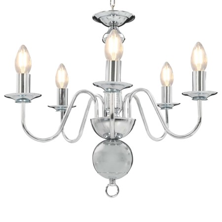 Silberner Kronleuchter mit 5 E14-Glühbirnen von vidaXL, Kronleuchter - Ref: Foro24-281616, Preis: 76,58 €, Rabatt: %